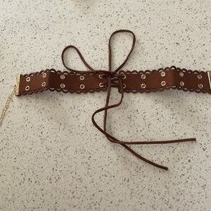 Brown suede choker